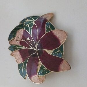 Vintage signed SG cloisonne belt Buckle